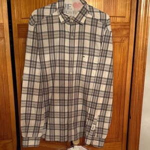 Lacoste Men's Plaid Shirt - Blue and White